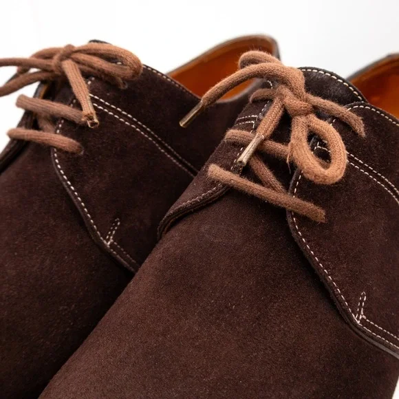 Rare John Lobb Clipper Men's Brown Suede Oxford Shoes Size:US: 9EEU 42 /UK 8E